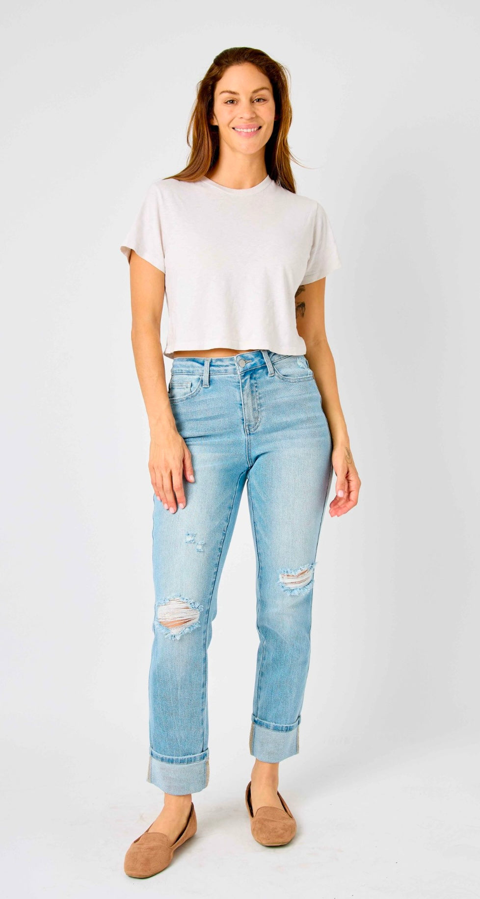 Judy Blue Mid Rise Boyfriend Fit Americana Pocket