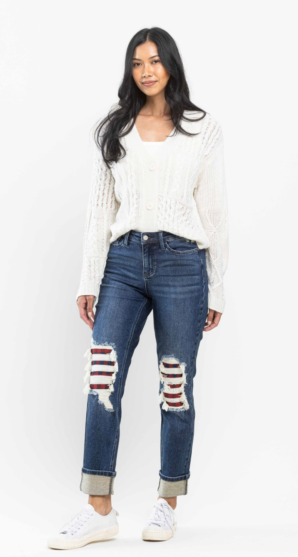 Judy Blue Mid Rise Buffalo Plaid