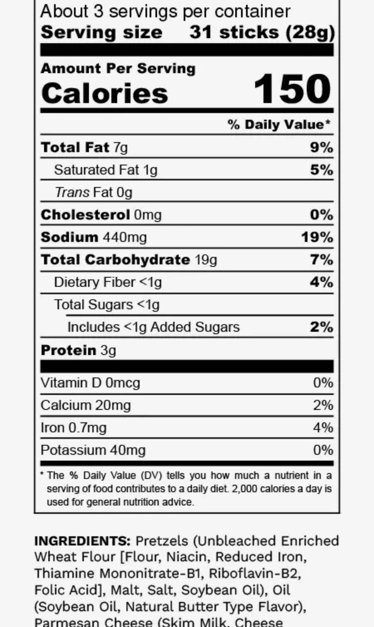 Pop Daddy – Garlic Parmesan Seasoned Pretzels 3.0oz