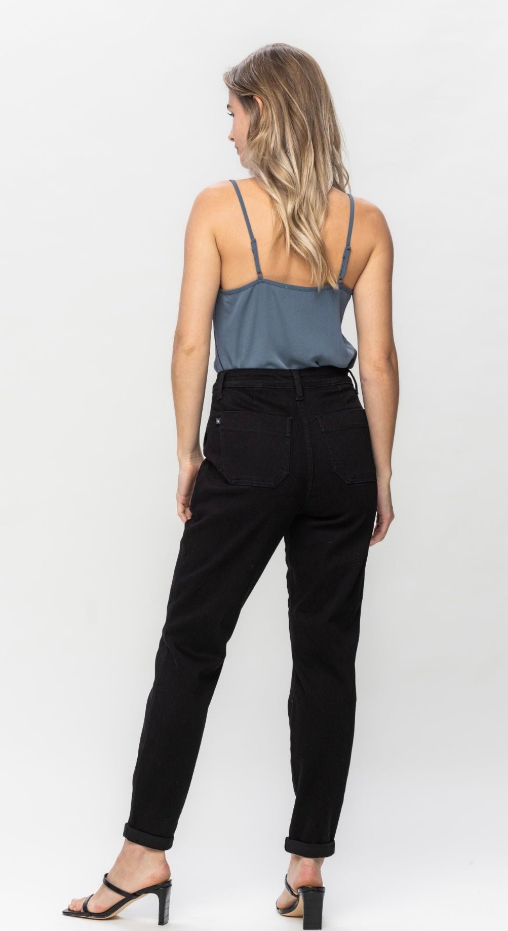 Judy Blue High Waist Jet Black Double Roll Cuff Jogger