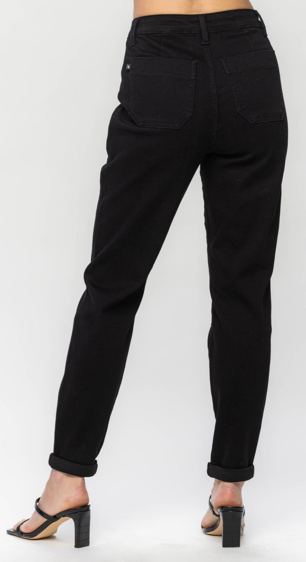 Judy Blue High Waist Jet Black Double Roll Cuff Jogger