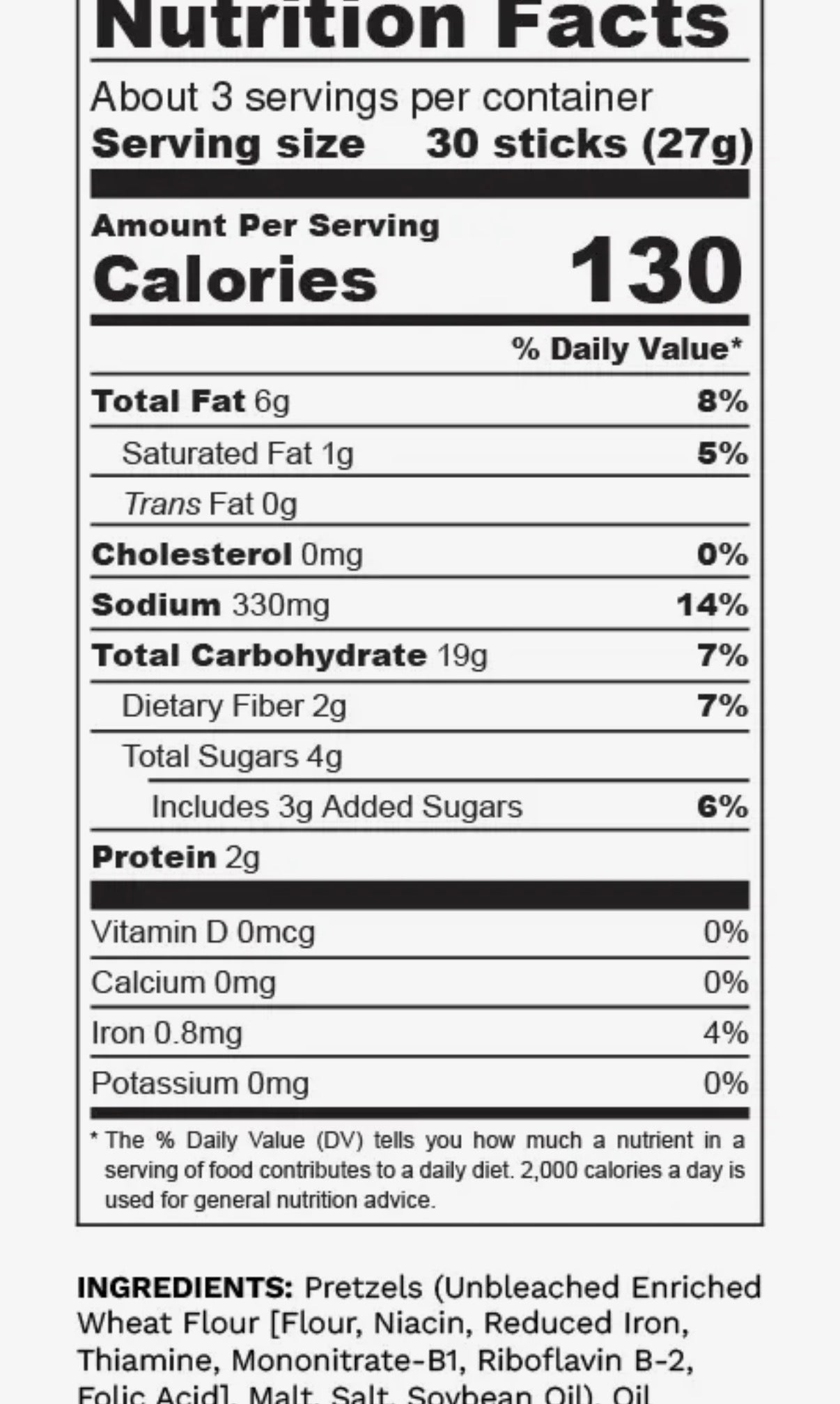 Pop Daddy – Cinnamon Sugar Seasoned Pretzels 3.0oz