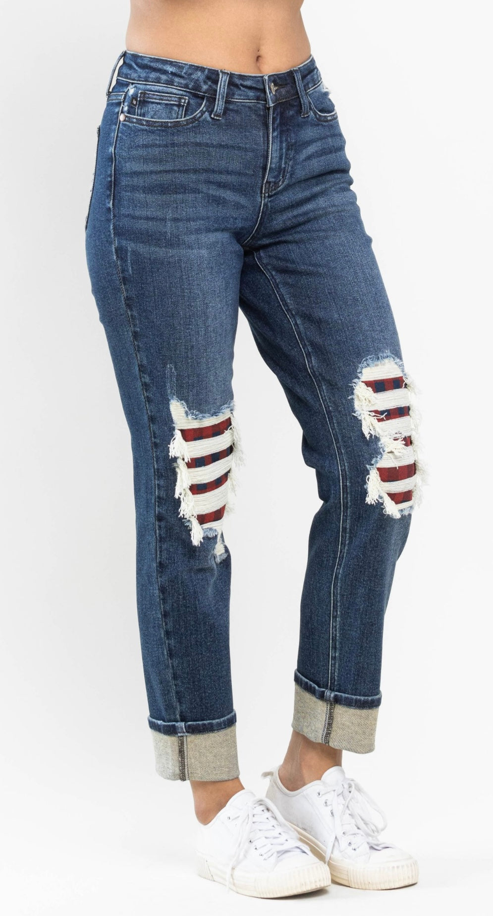 Judy Blue Mid Rise Buffalo Plaid