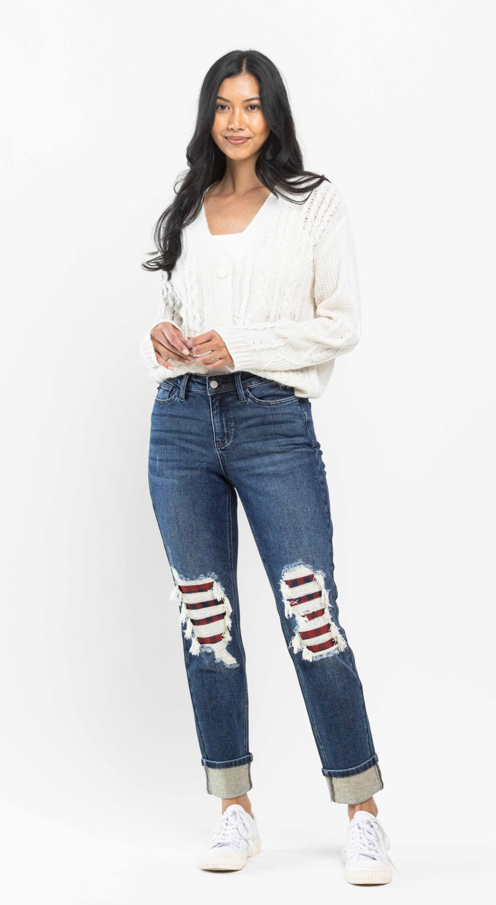 Judy Blue Mid Rise Buffalo Plaid