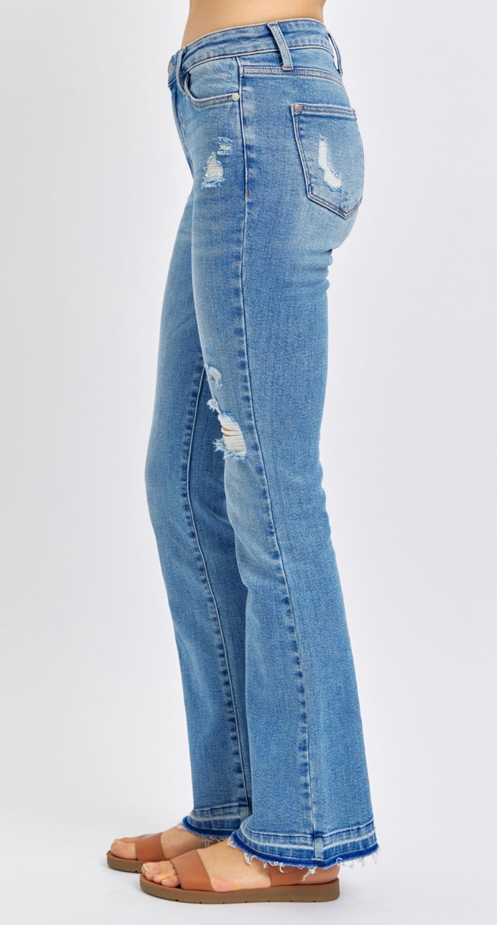 Judy Blue Mid Rise Destroy & Released Hem Bootcut