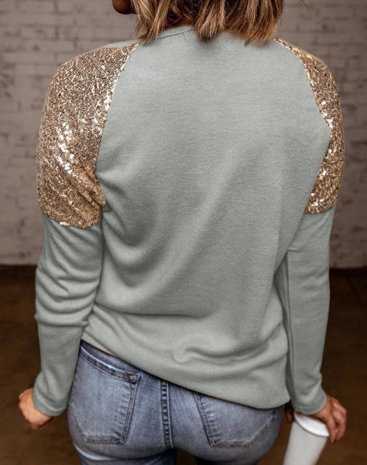 Golden Glam Long Sleeve Top