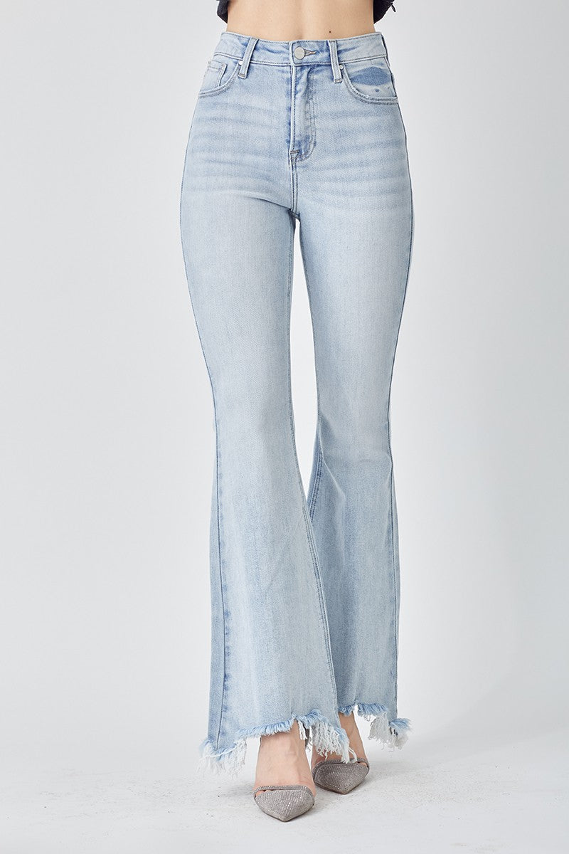 Risen High Rise Wide Flare Jeans