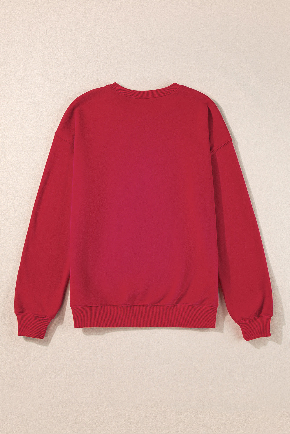 Red XOXO Chenille Embroidered Pullover Sweatshirt