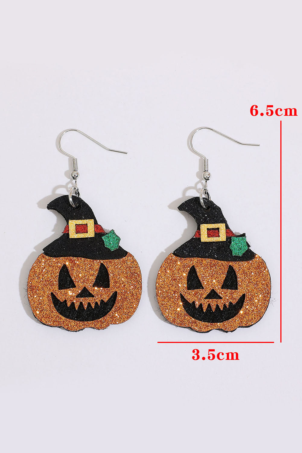 Gold Flame Halloween Pumpkin Dangle Earrings