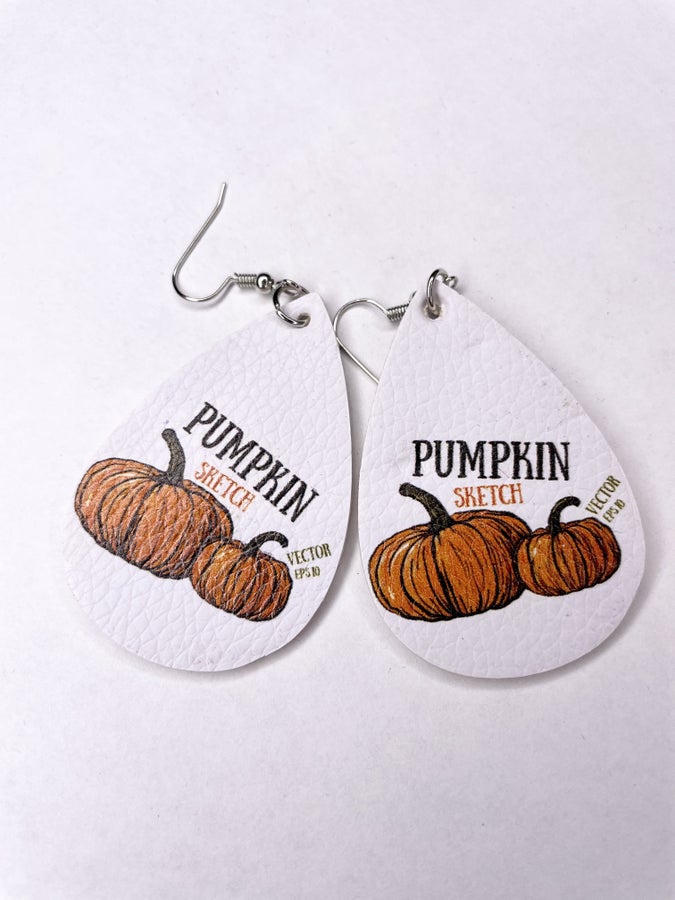 Pumpkin Leather Earring