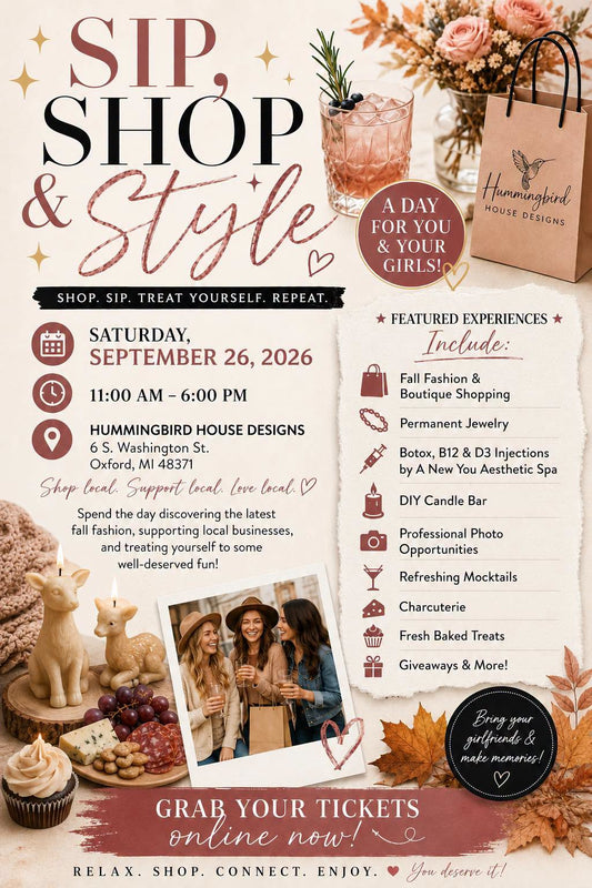 Sip, Shop & Style Admission for Sept 26, 2026