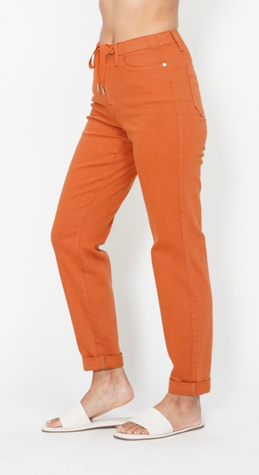 Judy Blue High Waist Jogger in Auburn Orange