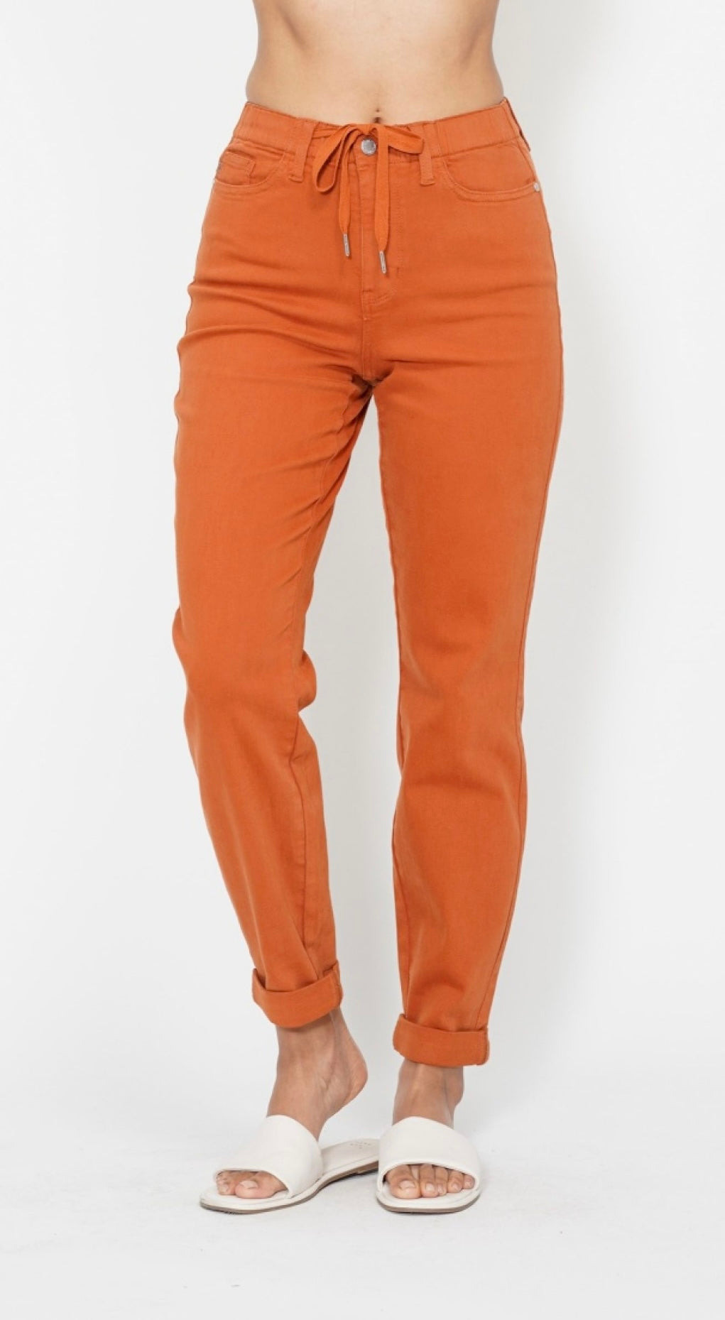 Judy Blue High Waist Jogger in Auburn Orange