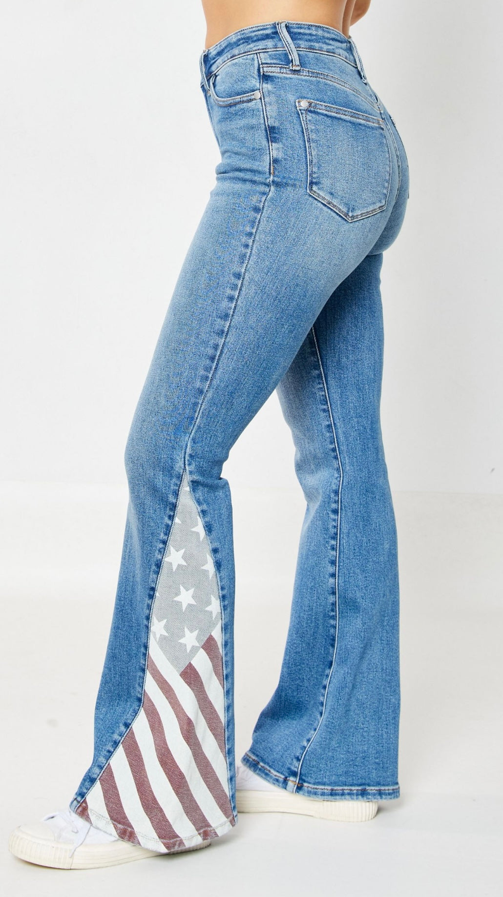 Judy Blue HIGH WAIST AMERICANA FLAG PRINT FLARE