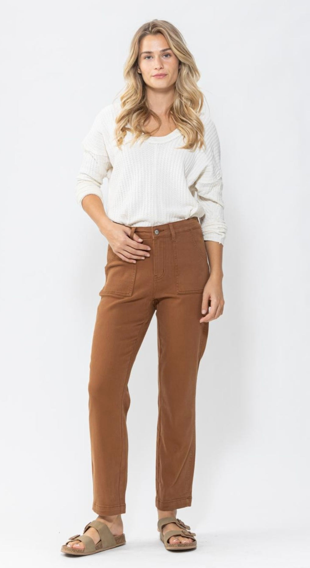 Judy Blue High Waist Slim Fit in Brown