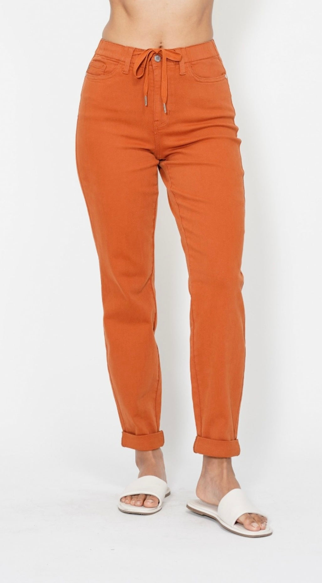 Judy Blue High Waist Jogger in Auburn Orange