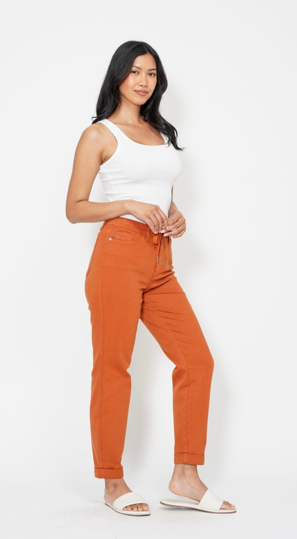 Judy Blue High Waist Jogger in Auburn Orange