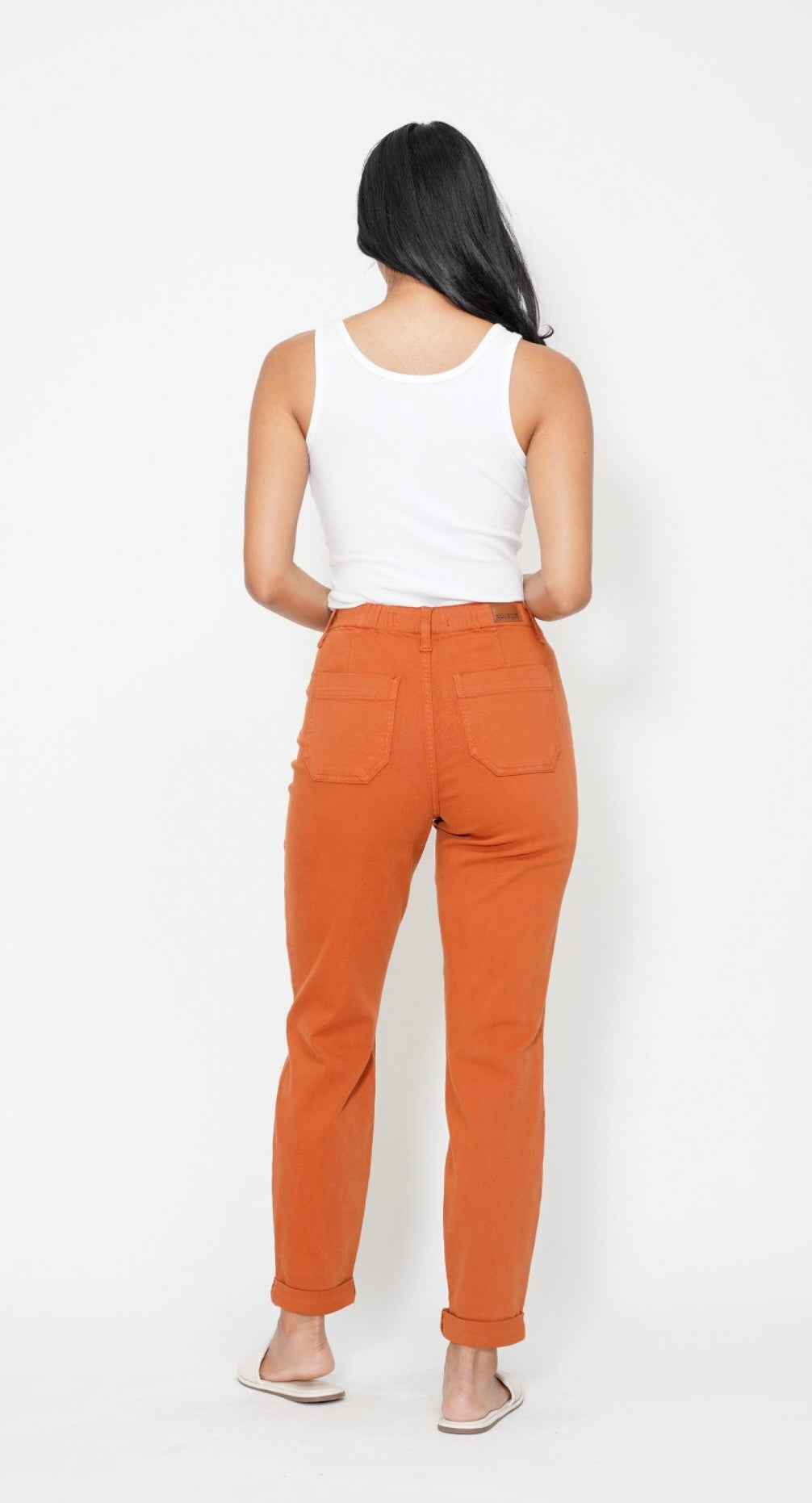 Judy Blue High Waist Jogger in Auburn Orange