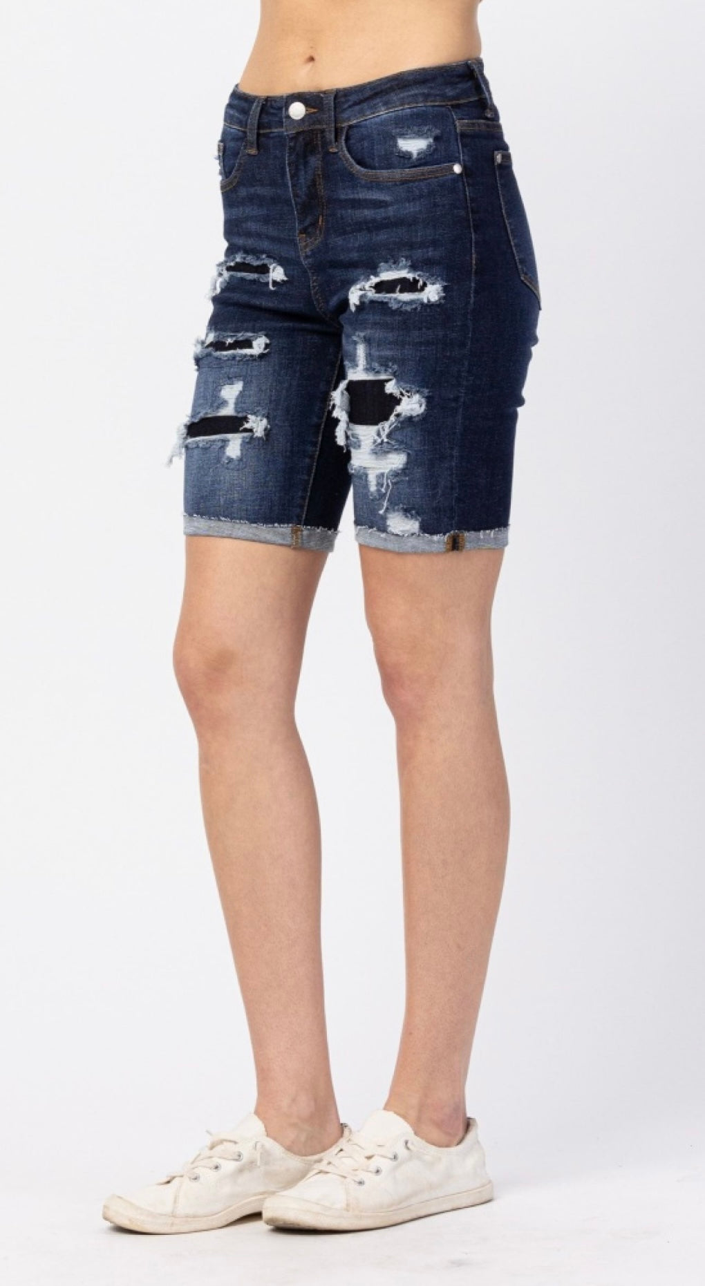 Judy Blue High Rise Destroyed Bermuda Shorts