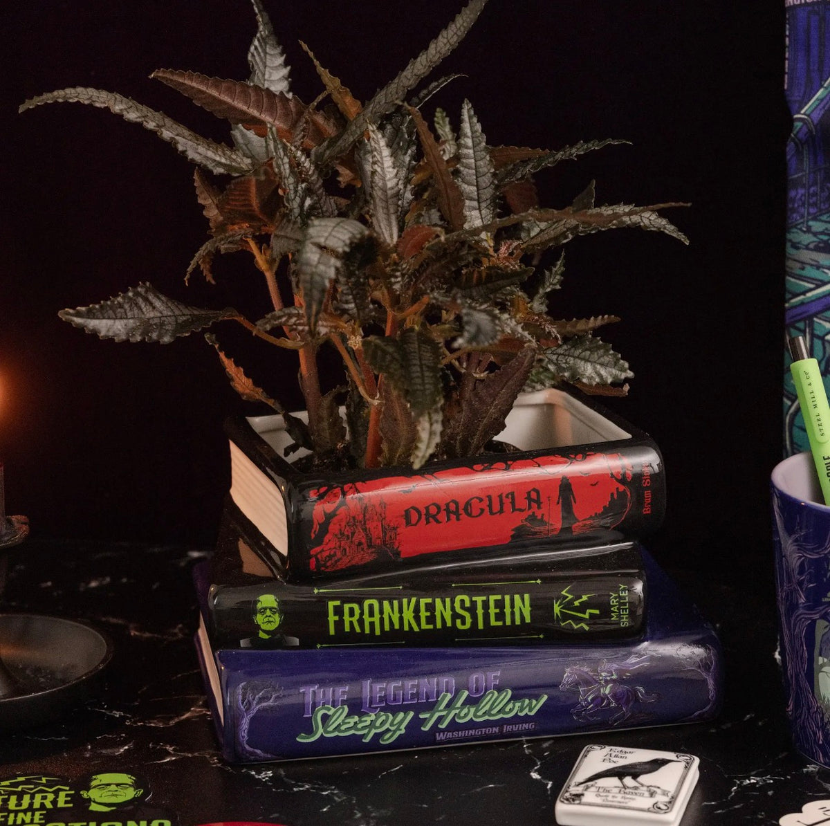 Sleepy Hollow Stacked Book Planter