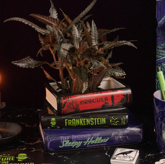 Sleepy Hollow Stacked Book Planter
