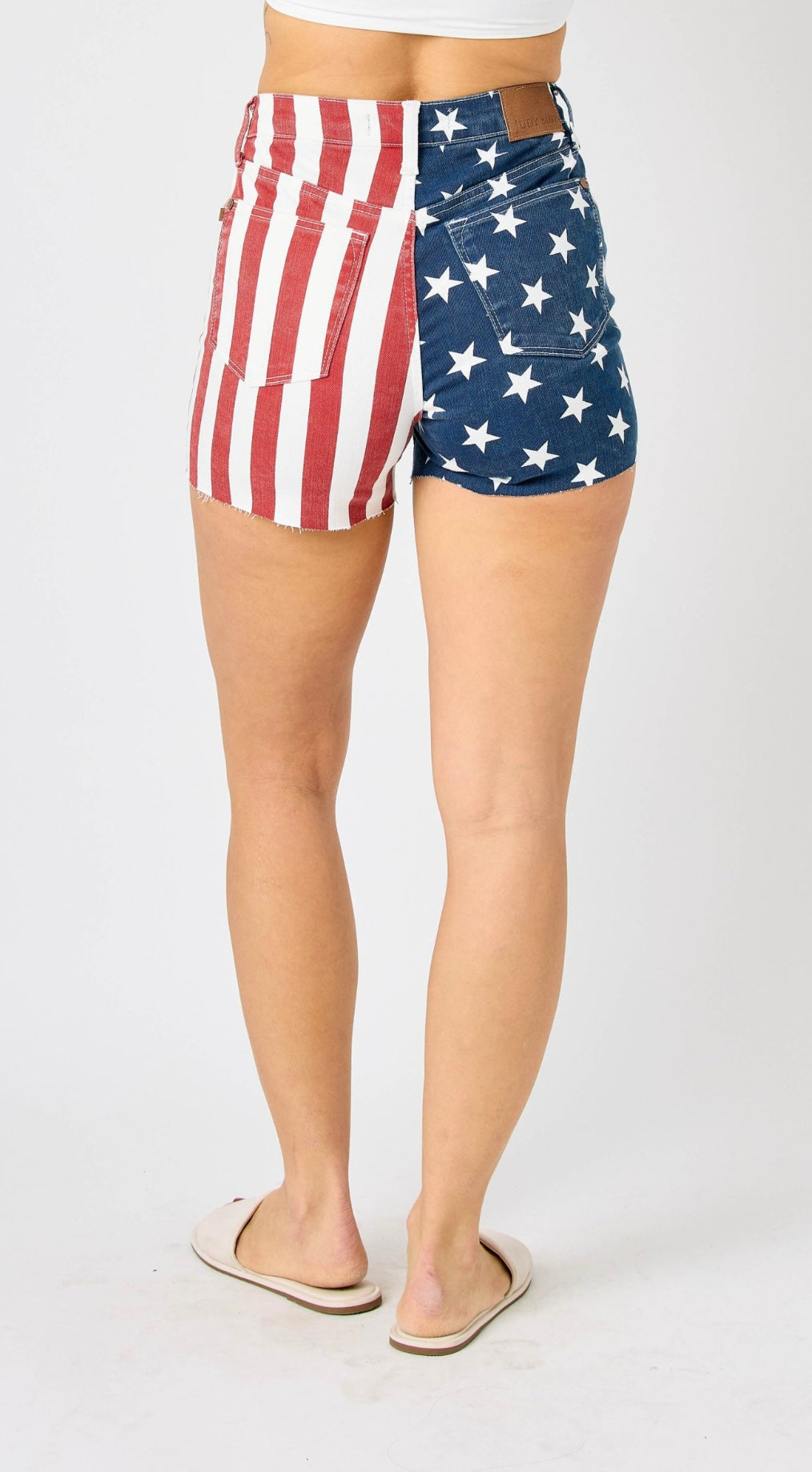 Judy Blue HIGH WAIST AMERICANA FLAG FRAY HEM SHORTS