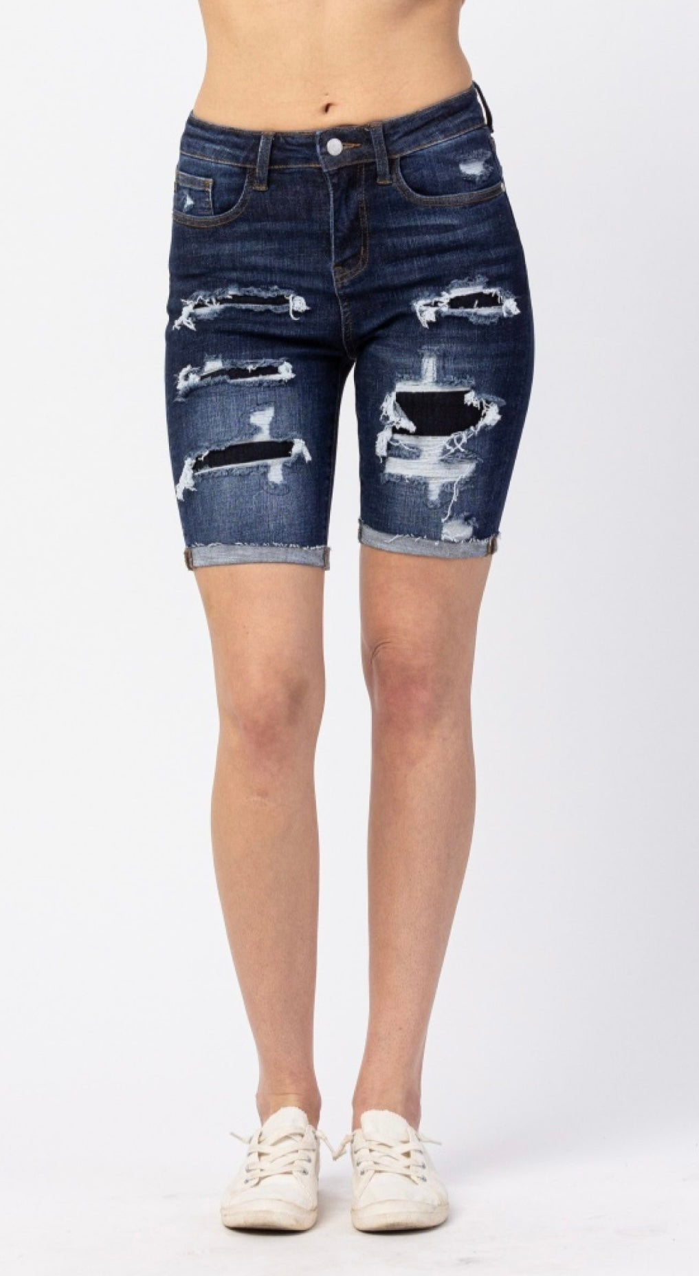 Judy Blue High Rise Destroyed Bermuda Shorts