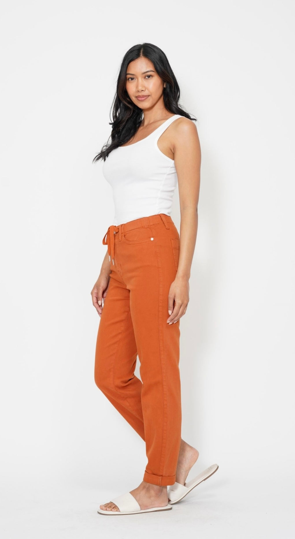 Judy Blue High Waist Jogger in Auburn Orange