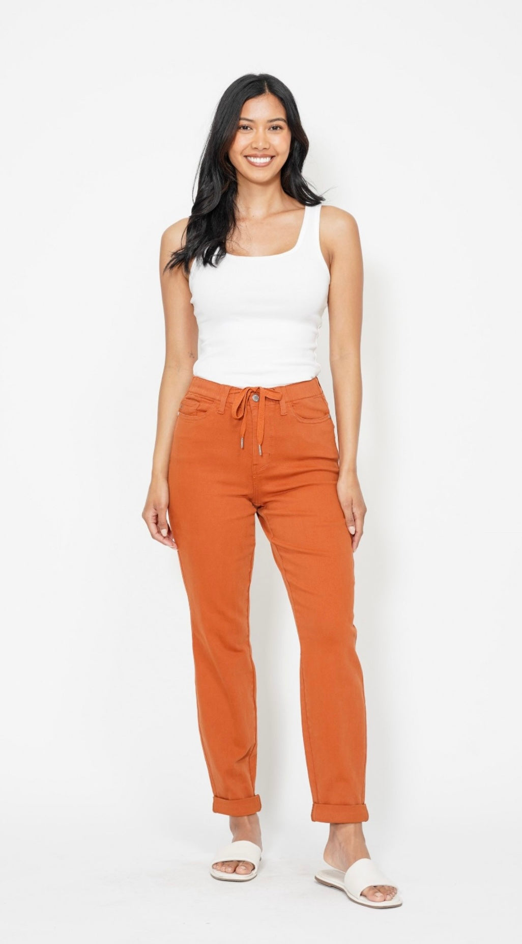 Judy Blue High Waist Jogger in Auburn Orange