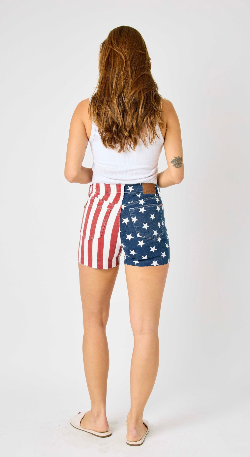 Judy Blue HIGH WAIST AMERICANA FLAG FRAY HEM SHORTS