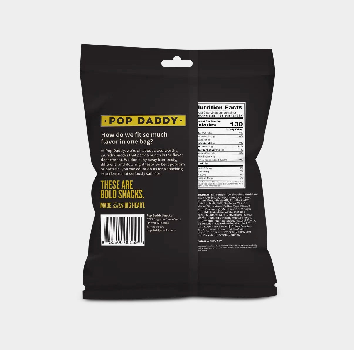Pop Daddy – Yellow Mustard Seasoned Pretzels 3.0oz