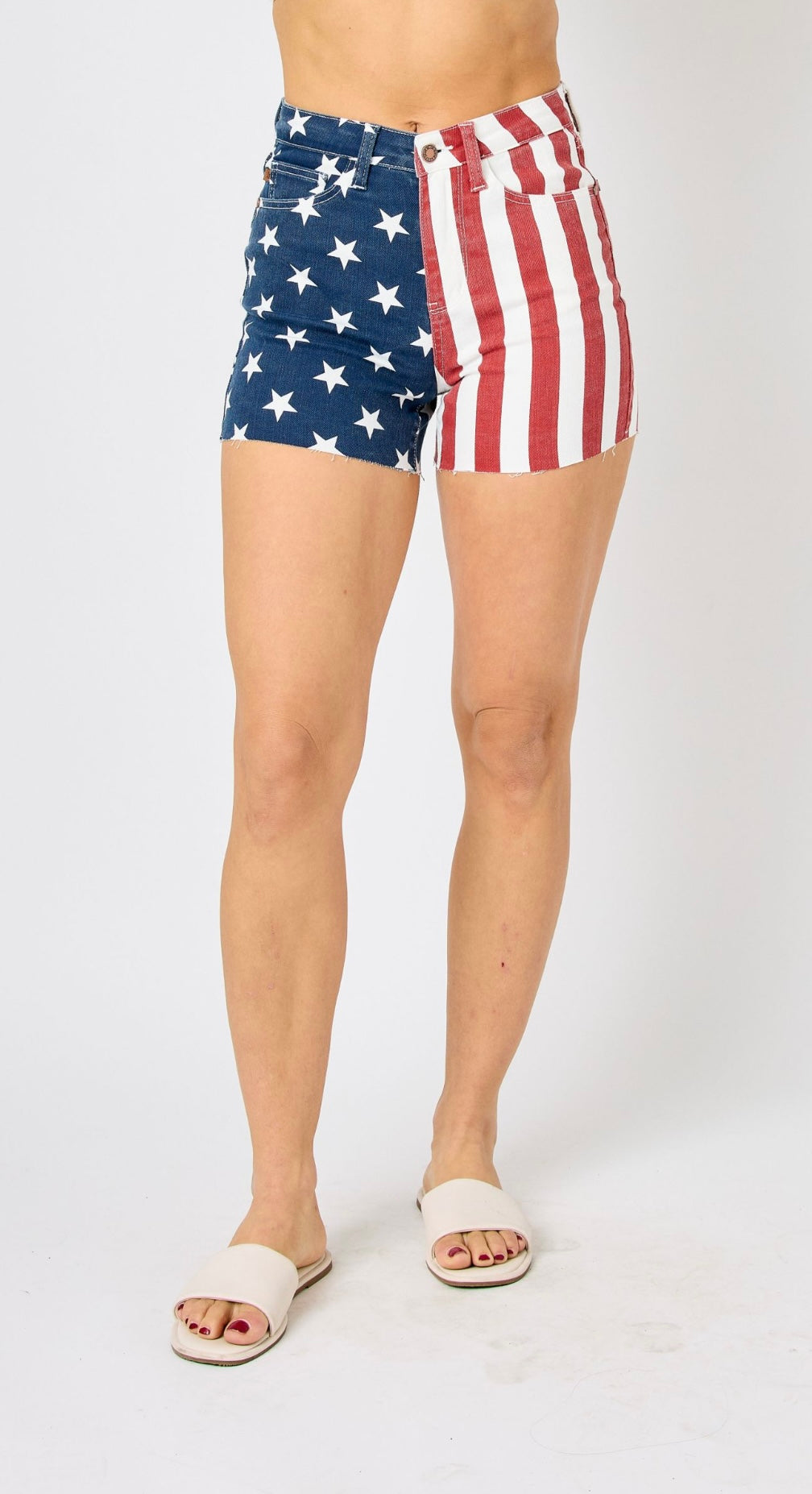 Judy Blue HIGH WAIST AMERICANA FLAG FRAY HEM SHORTS