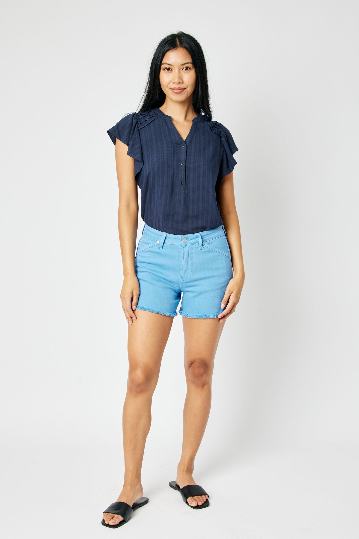 Judy Blue Mid Rise Blue Shorts