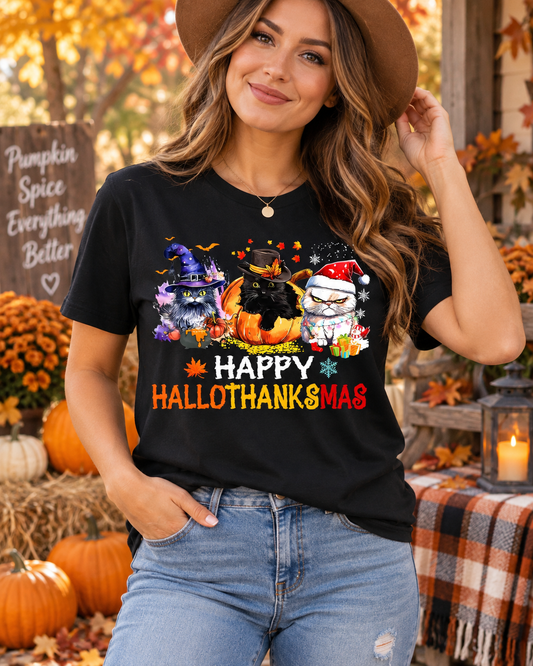 Happy HalloThanksMas Graphic Tee
