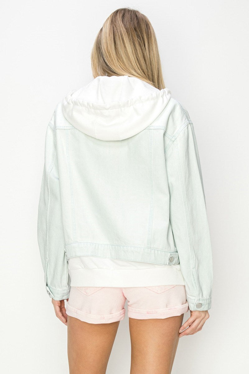 Risen Ice Blue Oversized Hoodie Jacket