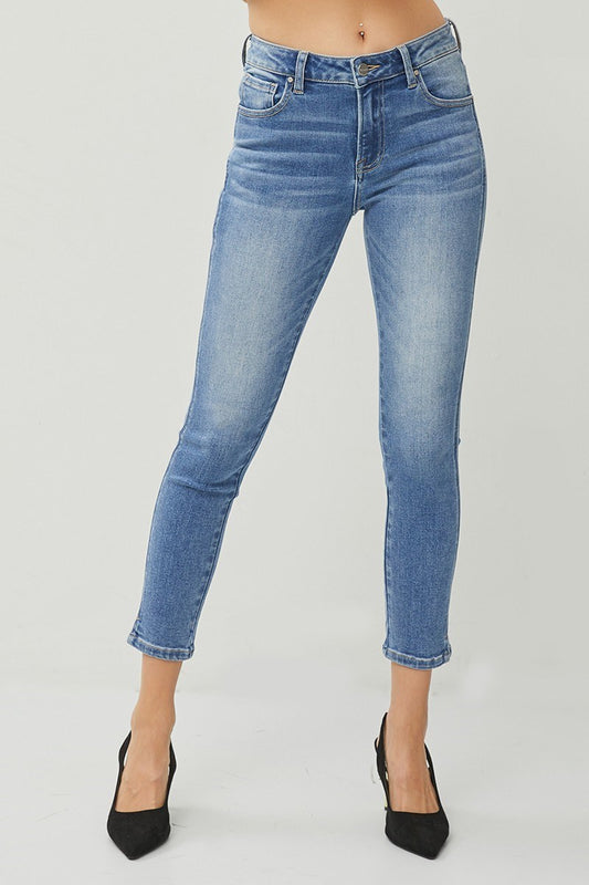Risen Mid Rise Crop Skinny Jeans