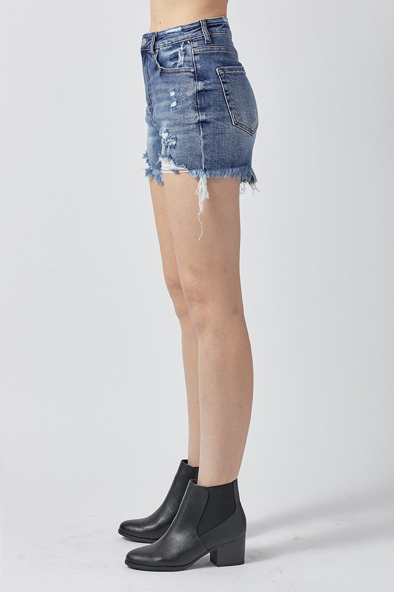 Risen High Rise Distressed Shorts