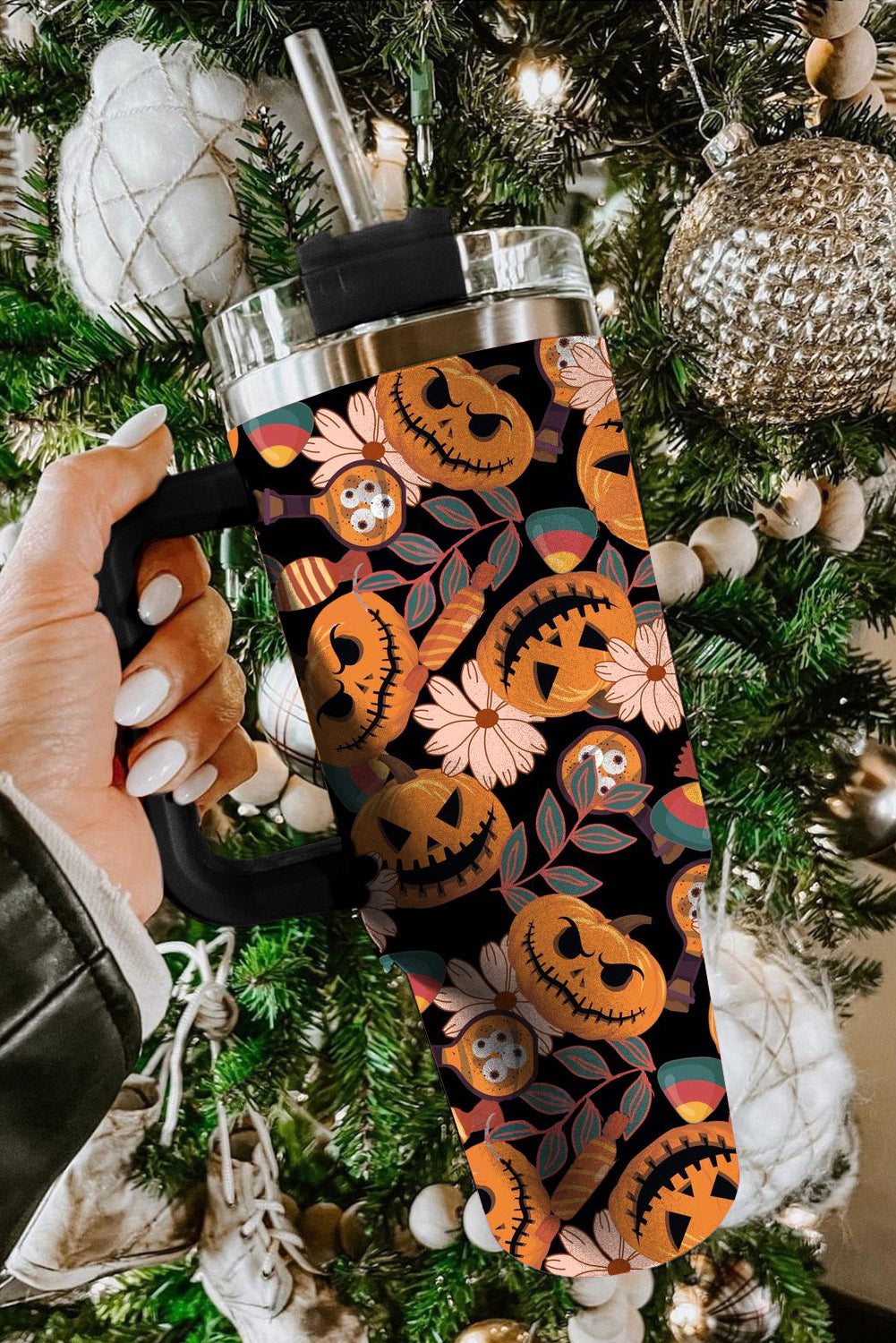 Halloween Pumpkin Print 304 Stainless Tumbler 40oz