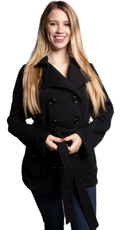 Women's Double Breasted Pea Coat Jacket
