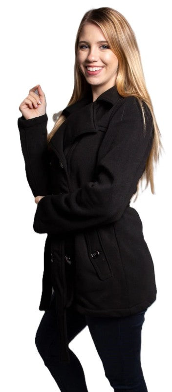Women's Double Breasted Pea Coat Jacket