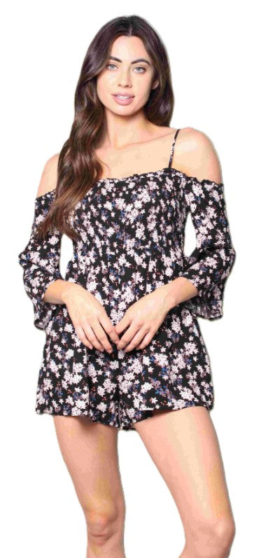 Floral Cold Shoulder Romper