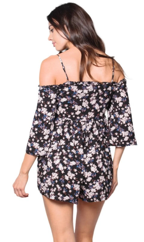 Floral Cold Shoulder Romper