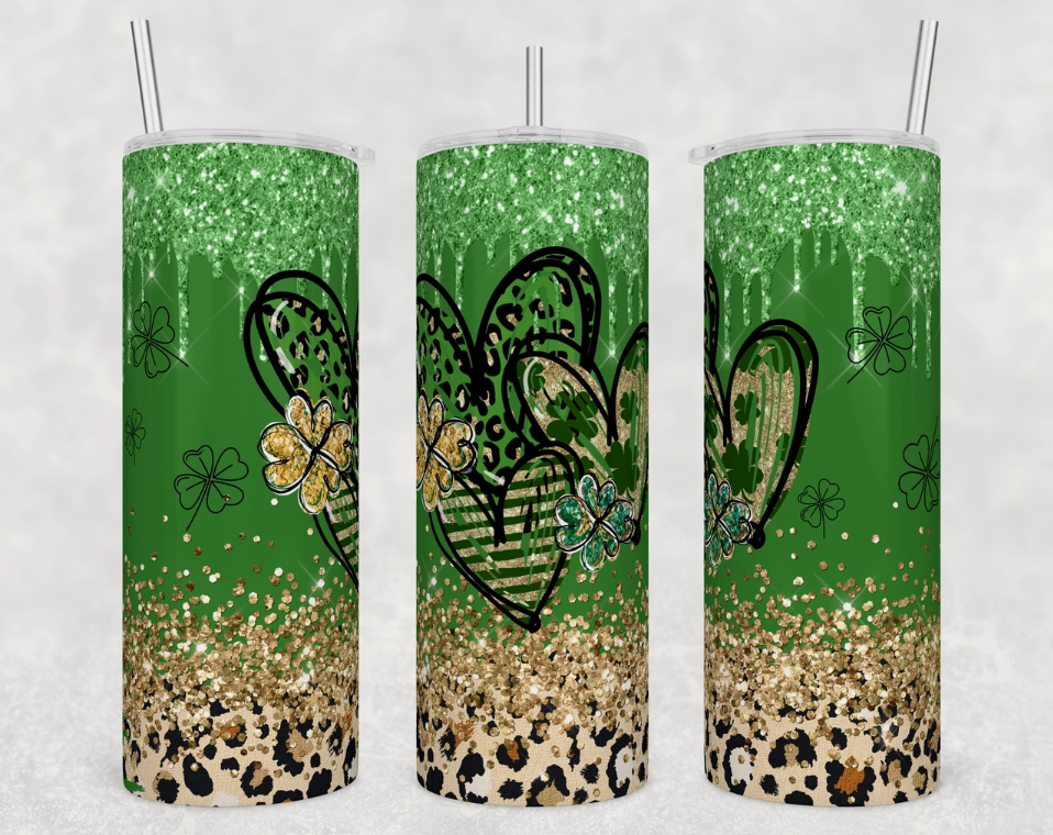 Shamrocks & Hearts St. Patrick's Day 20oz Skinny Tumbler