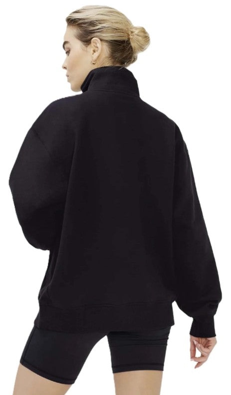 Women's Long Sleeve Half Zip Sweatshirt Fleece Oversized Pullover Sweater